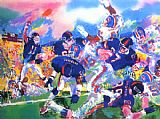 Figure Classic Paintings - Giants Broncos Classic by Leroy Neiman